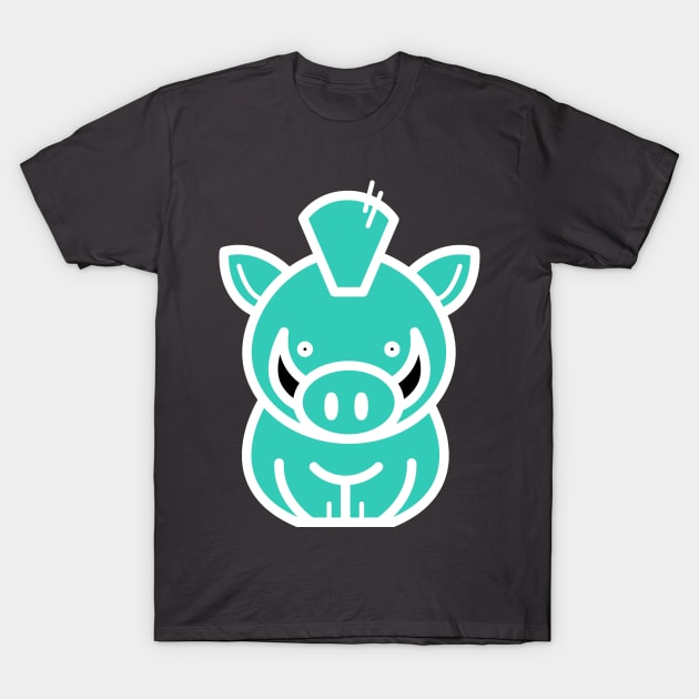 Turquoise Pig T-Shirt by PGMcast